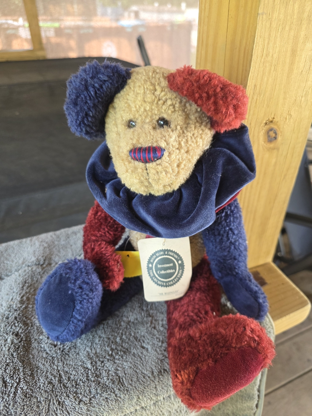 Collectible Multicolor Boyds Plush Bear - Blue, Red, Cream